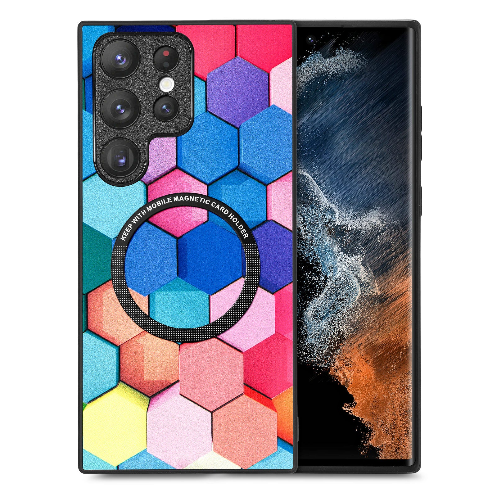 For Samsung Galaxy S23 Ultra PU Leather Coated PC TPU Shockproof Cover Stylish Pattern Metal Ring Design Phone Case For Samsung Galaxy S23 Ultra PU Leather Coated PC TPU Shockproof Cover Stylish Pattern Metal Ring Design Phone Case